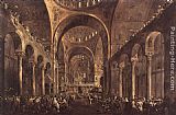 Doge Canvas Paintings - Doge Alvise IV Mocenigo Appears to the People in St Mark's Basilica in 1763